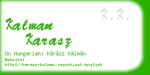 kalman karasz business card