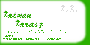 kalman karasz business card